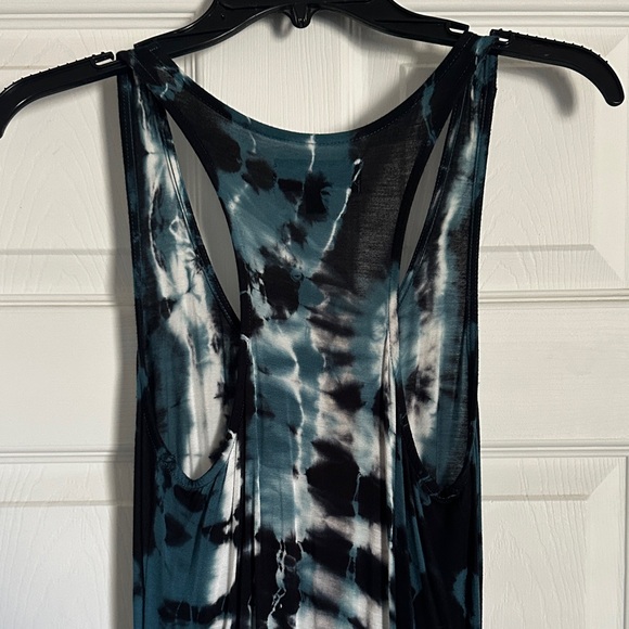 Mossimo Supply Co. Teal & White Tie-Dye Sleeveless Maxi Dress - Picture 4 of 5